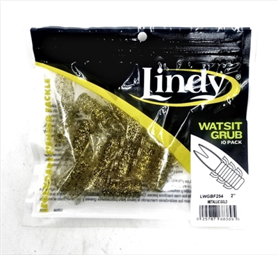 2" Lindy Watsit Grub 15pack Metallic Gold