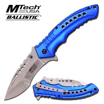 MT-A866BL Blue Handle with Gray Blade Assisted Opening Knife