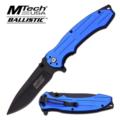 MT-A878BL Blue Handle with Black Blade Assisted Opening Knife