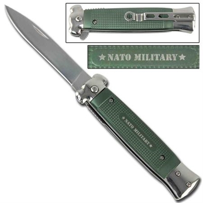 N9GN Spring Assisted Knife NATO Green