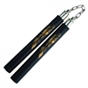 NC122 12" Black Foam Nunchaku With Gold Dragon Print And Metal Chain Link nunchuck