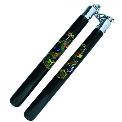 12" Wooden Nunchaku With Metal Chain Link