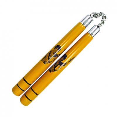 12" Wooden Nunchaku With Metal Chain Link