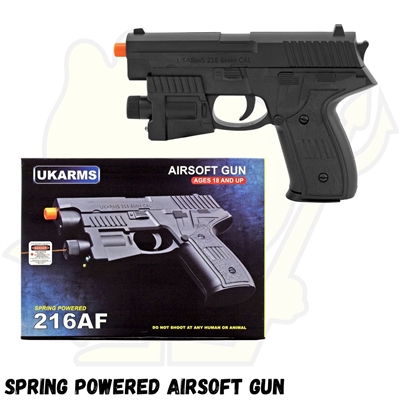 p216AF Spring Airsoft Hand Gun With Laser & LED Li