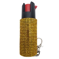 CH-31GDD CHEETAH PEPPER SPRAY Gold Rhinestones