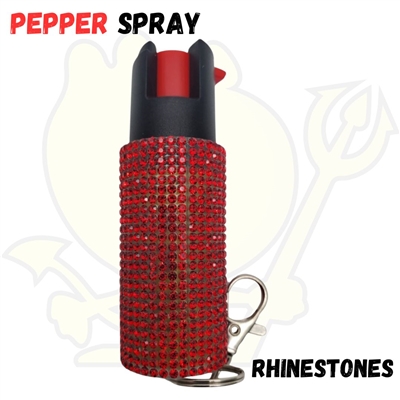CH-31RDD CHEETAH PEPPER SPRAY Red Rhinestones