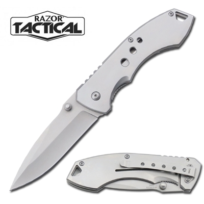 RT-7059SL Spring Assisted Knife Silver