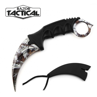 RT-7064SC Snow Camo 7 1/2" Karambit Knife