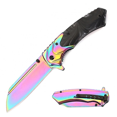 AO314 7116BK 4.5" SPRING ASSIST POCKET KNIFE