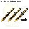 RT8003GD 7.5" 3pc Set Skull Throwing Knife