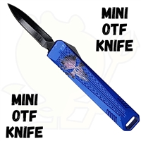 Blue Skull Mini OTF Knife