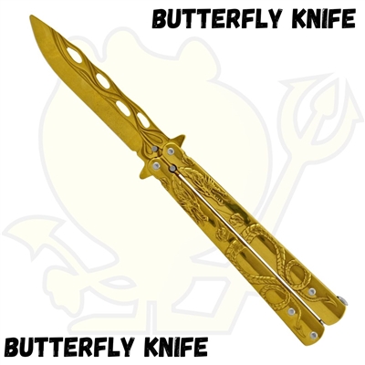 6486GD Dragon Butterfly Knives