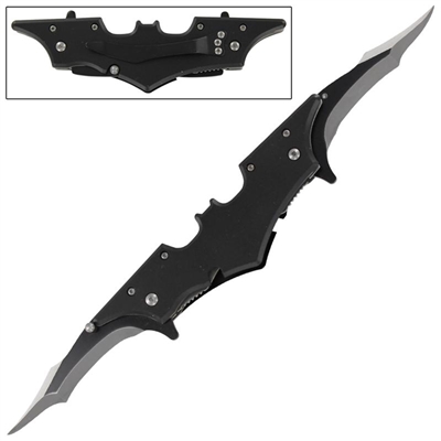 SP1672BK Black Assisted Opening Folding Double Blade Knife