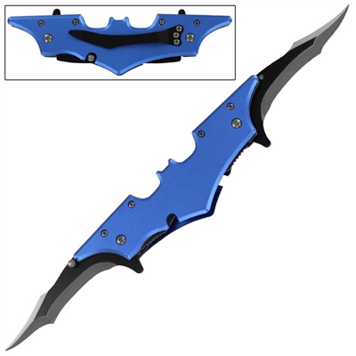 SP1672BL Blue Assisted Opening Folding Double Blade Knife