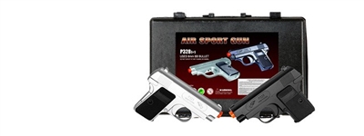 ASG103 Double Eagle SP328SB Dual Plastic Spring Airsoft Pistol Set, Black/Silver