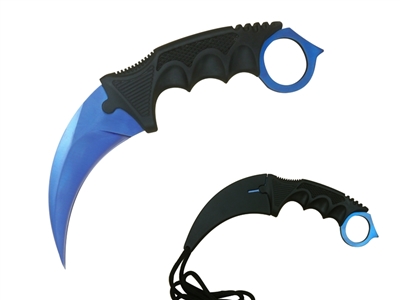 FB169 T222002BK-3 Blue 7 1/2" Karambit Knife