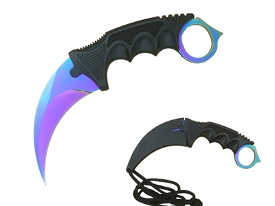 FB188 211431RB Rainbow 7 1/2" Karambit Knife