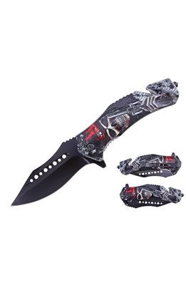 T27103 8.5" 3D Printed Handle Folding Knife w Belt Cutter G. Break