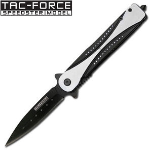 Tac Force TF-594SL Assisted Opening Folder Knife Silver/Black Finish