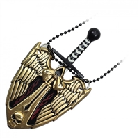 FB217 Golden Evil Angel Neck Knife With Hidden Blade and Necklace