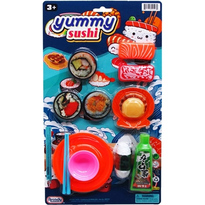 ARG701 13PC Pretend Sushi Set on Blister Card Assorted