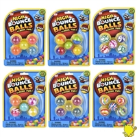 ba-27cas 1" Hi-Bounce Balls Assortment Carded