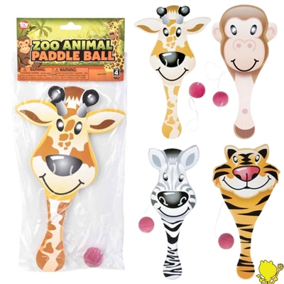 ca-padz9 9" Zoo Animal Paddle Ball