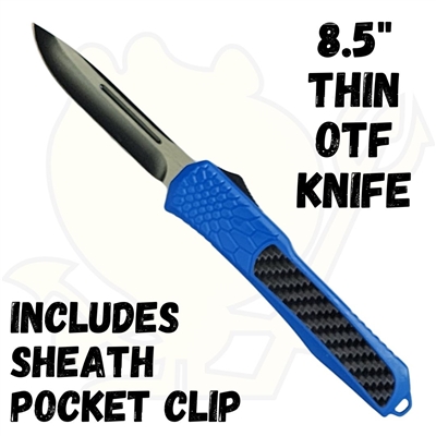 EL154 OTF Knife 8.5" Thin Handle with Carbon Fiber