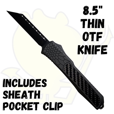 EL156 OTF Knife 8.5" Thin Handle with Carbon Fiber