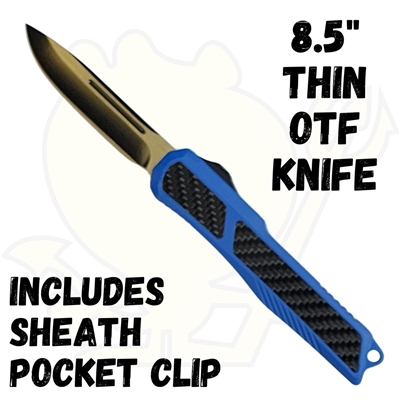 EL203 OTF Knife 8.5" Thin Handle with Carbon Fiber