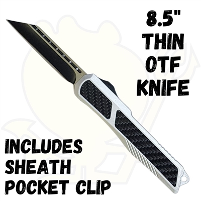 EL208 OTF Knife 8.5" Thin Handle with Carbon Fiber