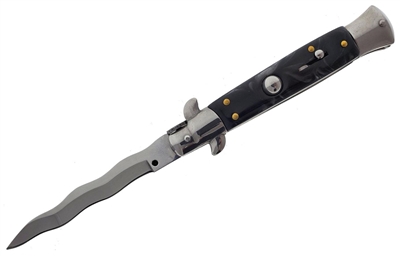 Black Kris Stiletto Automatic Switchblade Knife