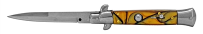 004CYL Yellow Stiletto Automatic Switchblade Knife