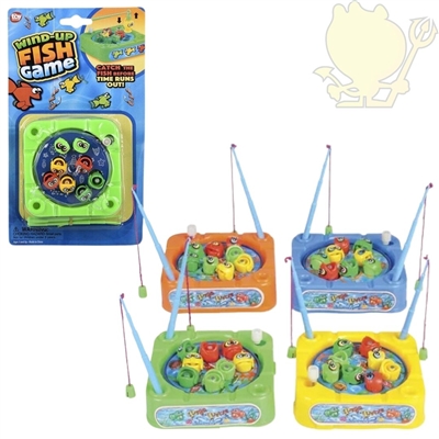 ga-wufis Wind up Fishing Game 3.5" Assorted Colors