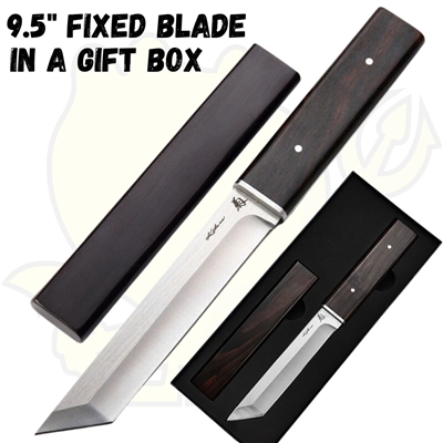 9.5" Fixed Blade Knife In Gift Box Tanto Blade
