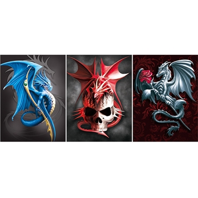 LED Framed 3D Picture Dragon with Skull