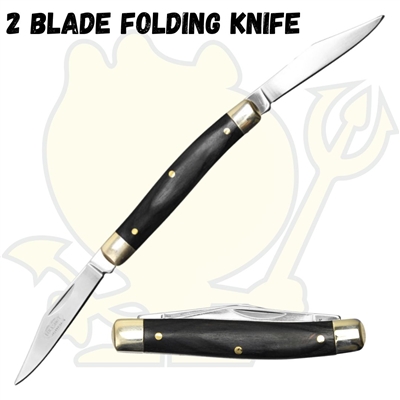 PBC2BW 2.5" Closed 2 Blade Folding Pocket Knife