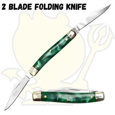 PBC2SR 2.5" Closed 2 Blade Folding Pocket Knife