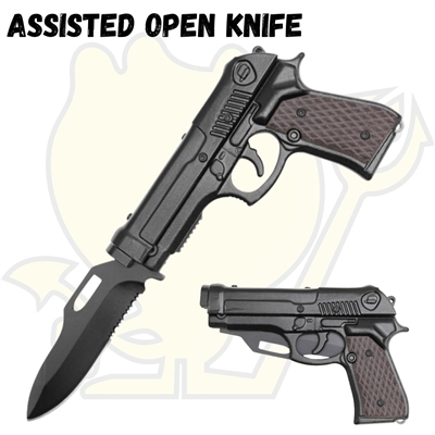 PF27BK Sliding Assisted Open Gun Knife