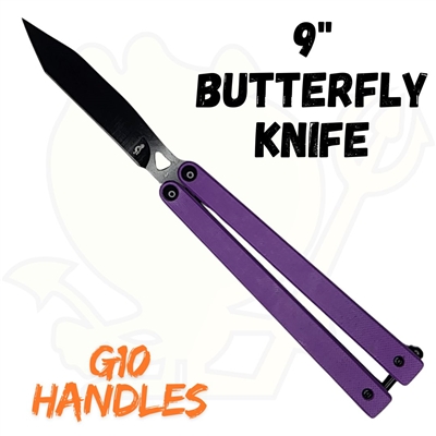 Purple-1 9" G10 Handle Butterfly Knife