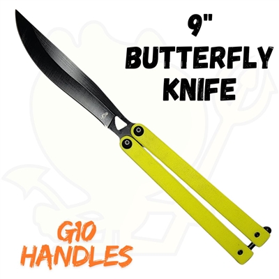 Yellow 9" G10 Handle Butterfly Knife