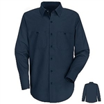 Navy Blue Long Sleeve Work Shirt, regular length