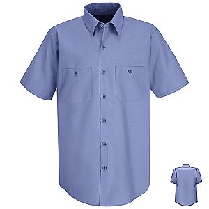 Medium Blue Short Sleeve Shirt, Tall
