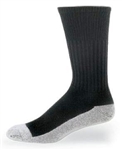 Black Crew Health Socks with White Foot