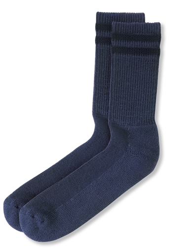 Blue Padded Crew Socks