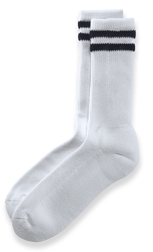 White Padded Crew Socks