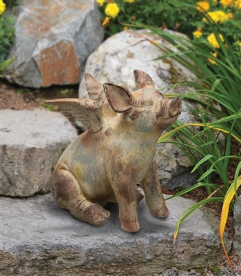 Flying Pig Statue 11"