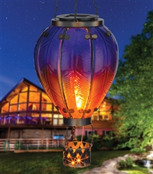 Hot Air Balloon Solar Lantern Large - Purple