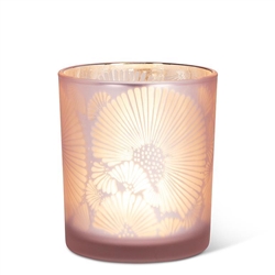 Large Frosted Leaf Tealight Pink