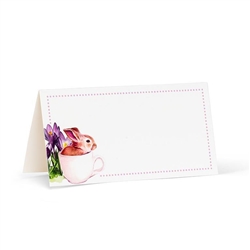 Bunny & Crocus Folded Placecard , 12 Pieces 